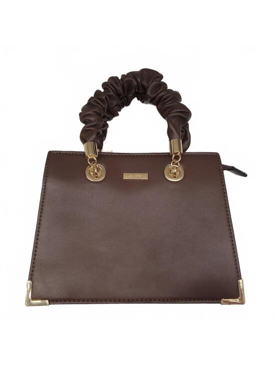 ALDO Handbags - ALDO Bilithax Top Handle Bag Brown Structured Top Gold Hardware Handbag